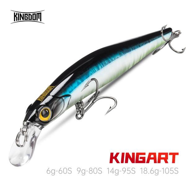王国 KINGART ジャックベイト釣りルアーシンキングミノールアー良いアクションワブラー高品質ハード人工餌 6 グラム 9 グラム 14 グラム 18.6 グラム釣り用品 ブランド名：キングダム モ