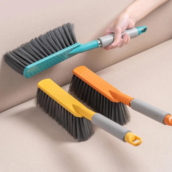 長い柄のベッドブラシ,柔らかい毛,ほうき,家庭用クリーニングツール,プラスチック製のほこりの除去,ソファ,カーペット 製品名: カラーブロッキング多機能ロングハンドルブラシ サイズ: 41*21*7.