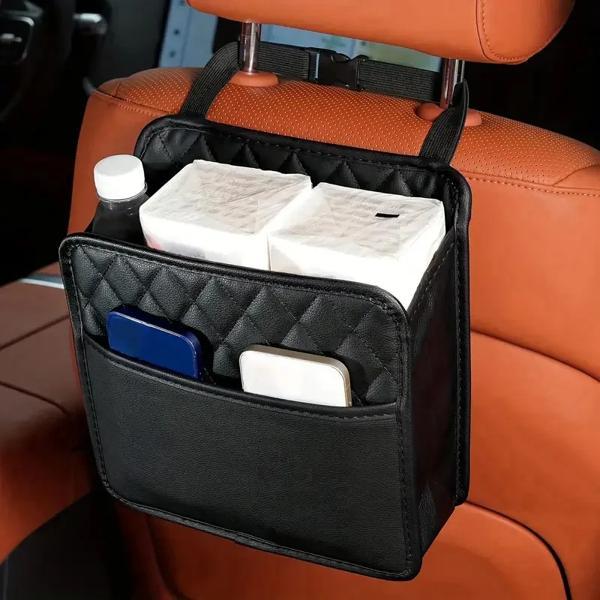 この多機能シートバック収納バッグは、さまざまな車種に適したユニバーサル製品です。 プロダクト名:多機能シートバック収納バッグ 色:ブラック サイズ:約25x8x25cm 材料:Pu 正味重量:200g
