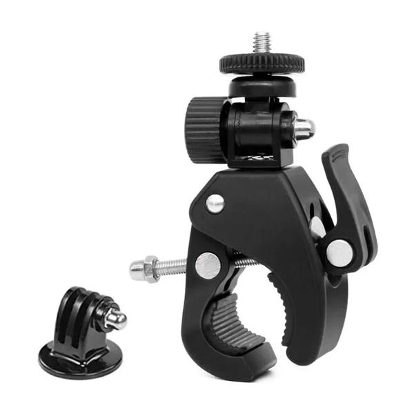 Go Pro Hero 12 11 10 9 8 7 6 5 4用の黒いオートバイのハンドルバー,Insta360 dji yi 4k sjcamアクセサリー用の360度三脚マウント 仕様: スポーツ