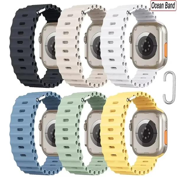 Apple Watch用オーシャンストラップ,44mm 49mm 45mm 40mm 41mm 42mm 4945mmシリコンブレスレット,iwatch ultraシリーズ76 3 se ヒント:ご購