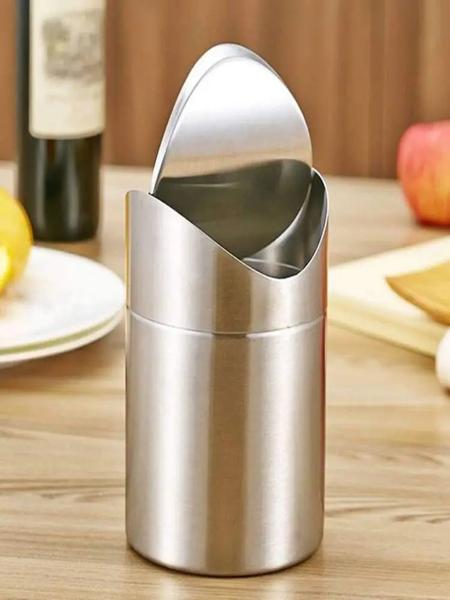 製品の詳細: 機能: 1.ゴミ箱の本体とカバーはステンレス製で、錆びにくく、変形しにくく、長寿命です。 2.直径12 cm、高さ16 cm、小さくてスペースを取りません。 オフィスや家庭でデスクトップ