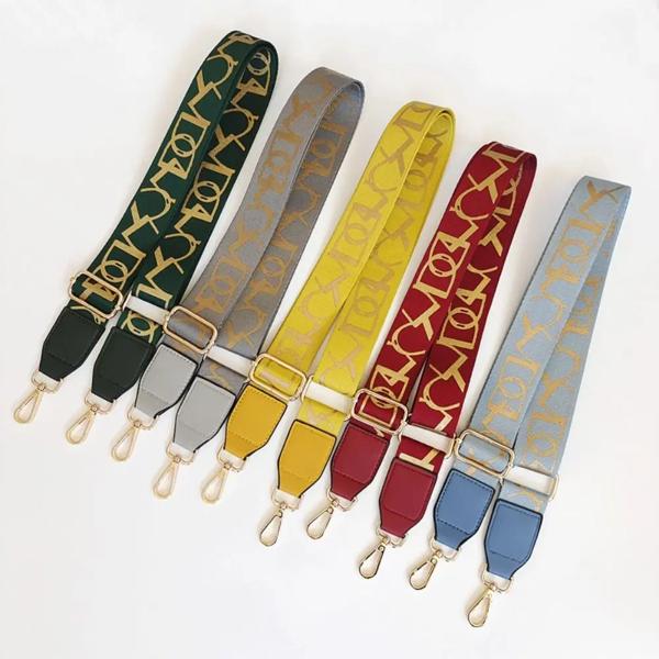 調節可能なプリントバッグストラップ,クロスオーバーショルダーストラップ,交換用アクセサリー,幅3.8cm アイテムタイプ: バッグストラップ 素材: キャンバス 幅: 3.8cm 長さ: 80-130