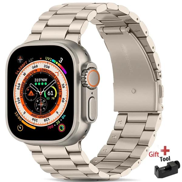 Apple Watch用ステンレススチールストラップ,44mm 38-40 45-41mm 42-46mm,iwatchシリーズ10 9 8 7 6 5 4 3 ultra 2 49mm