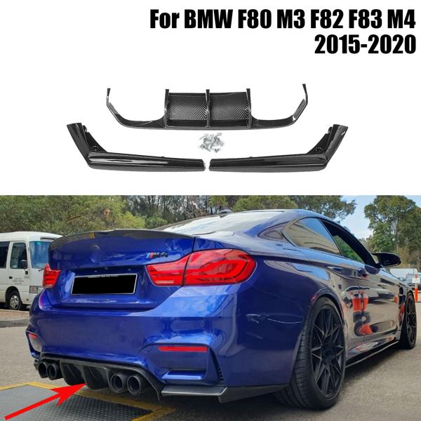 以下のすべてのモデルに適合 2015-2020 bmw f80 m3 f82 f83 m4用 (車種が不明な場合はお問い合わせください:) パッケージが含まれています 1 * リアディフューザー + 
