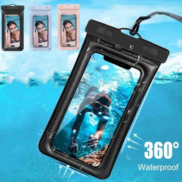 Description 1.スマートタッチスクリーンにより、水泳中に携帯電話を使用できます。 2.防水携帯電話バッグ、四重保護、三重シールストリップ + ベルクロ、深層防水 3.光透過率が高く、水中で