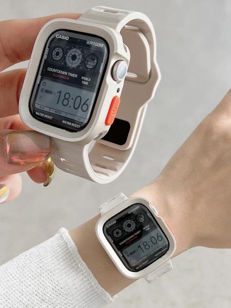 Apple Watch用シリコンケースとストラップ,Apple Watchシリーズ9,45mm,8,7,41mm,se 6,5,4,44mm,40mm,iwatch ultra 2,49mm 1 * 