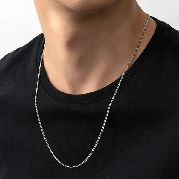 素材: ステンレス鋼 カラー: スチール 長さ: 60cm + 5cm 商品名: 男性用と女性用のサイドキューバンチェーン