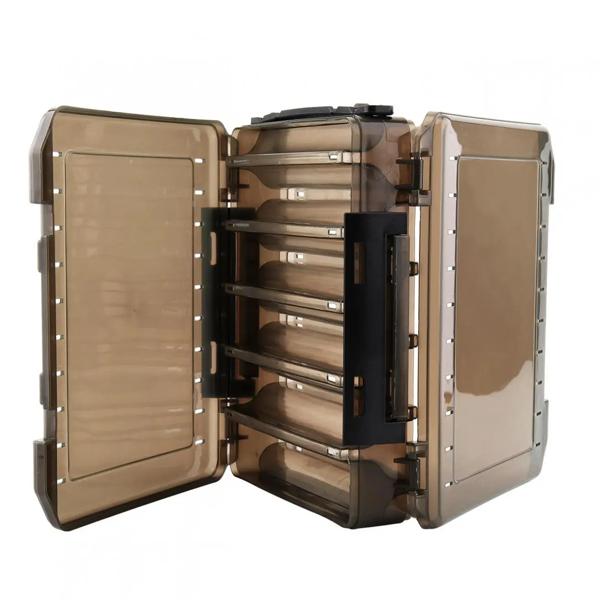 材質: pvc カラー: ブラウン半透明 サイズ: 20x17x4.5cm コンパートメント: 10 特徴: -タックルを保管するための両面10コンパートメント。 -大容量、シンプルで実用的。 -ボッ