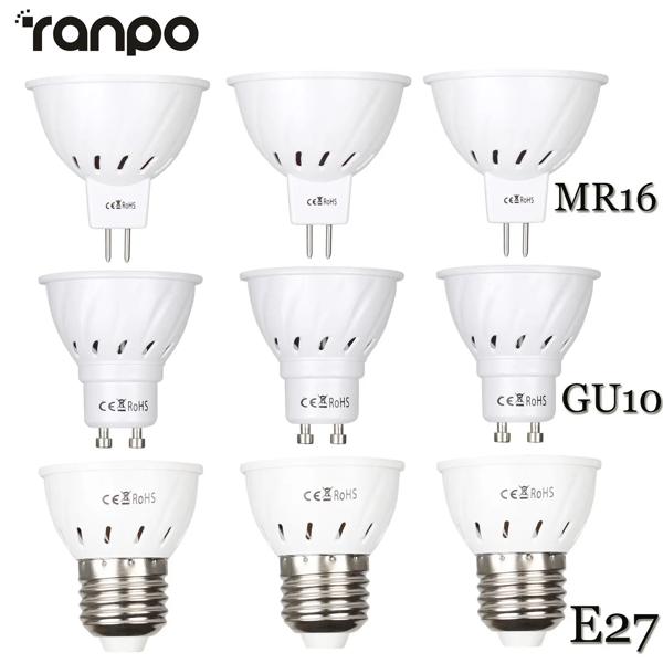 LEDスポットライト,12V,24V,AC,110V,220V,2835 V,MR16,e27電球,4W,6W,8W, 機能 SMD 2835チップ,低消費電力,高輝度 Cri 80 +,自然な色で周