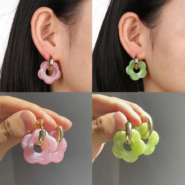 Item type: Flower earrings Material: Resin+Copper Size: One size Gender: Unisex Occasion: Wedding,Pa