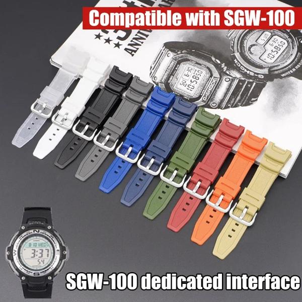製品の説明: 適用モデル: カシオgショックSGW-100用 時計バンド素材: tpu 時計バンドの色: 黒、白、ロイヤルブルー、オレンジ、グリーン、レッド、グレー、ダークブルー、カーキ 時計バンドの