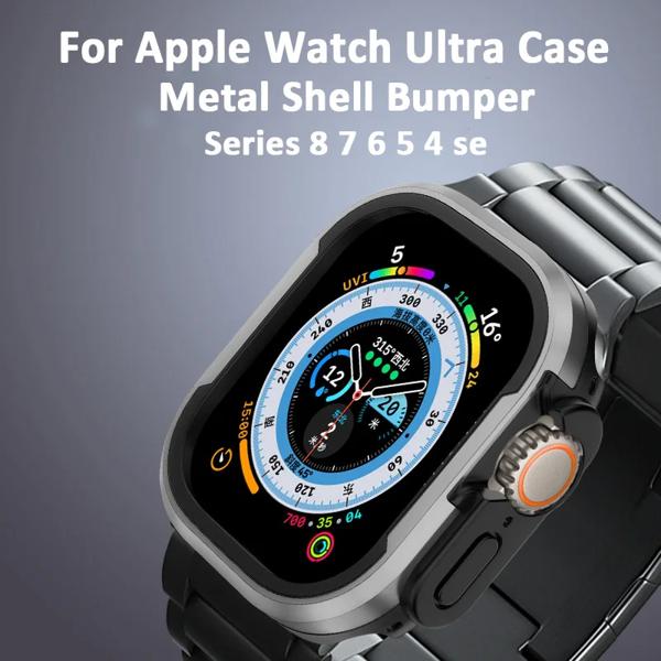 Apple Watch Ultra用メタルケース,49mm保護アクセサリー,TPU強化バンパー,iwatchシリーズ8,7,6 se,45mm,41mm,44mm,40mm パッケージが含まれています