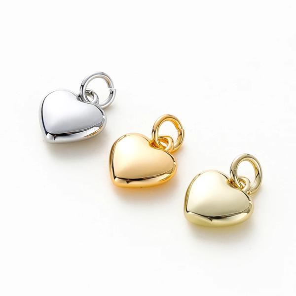 金メッキ真鍮ハートチャーム,14K,18K,ジャンプリング,ネックレス作り用品,DIYジュエリーアクセサリー用のソリッドラブペンダントCondition: 100% 新品で高品質 Color: 写真の