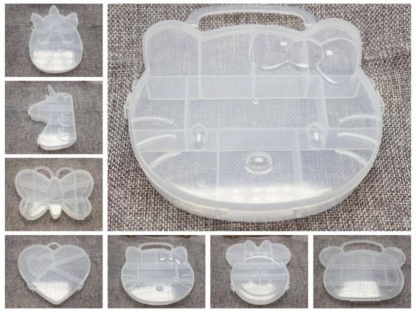 透明なプラスチック製オーガナイザーケース,ジュエリービーズディスプレイ用のコンパートメント付き収納ボックス EUおよび米国の品質基準で高品質 モデル番号: DIB01-21- このリストの数量: 1個