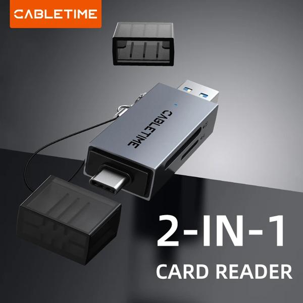 USB C & USB 3.0 SDカードリーダー USB 3.0 aとUSB-Cインターフェイスの両方で、画像、データ、映画をノートブック、PC、電話、その他の互換性のある機器に直接転送でき