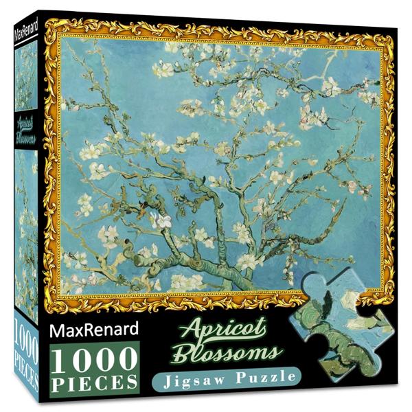 ？？ パズルには、ヴィンセント・ヴァン・ゴッホの最も有名な絵画の1つである「アーモンドの花」が描かれています。 ？？ さまざまなユニークな形の 1000 ピースのジグソーパズルが含まれており、100%