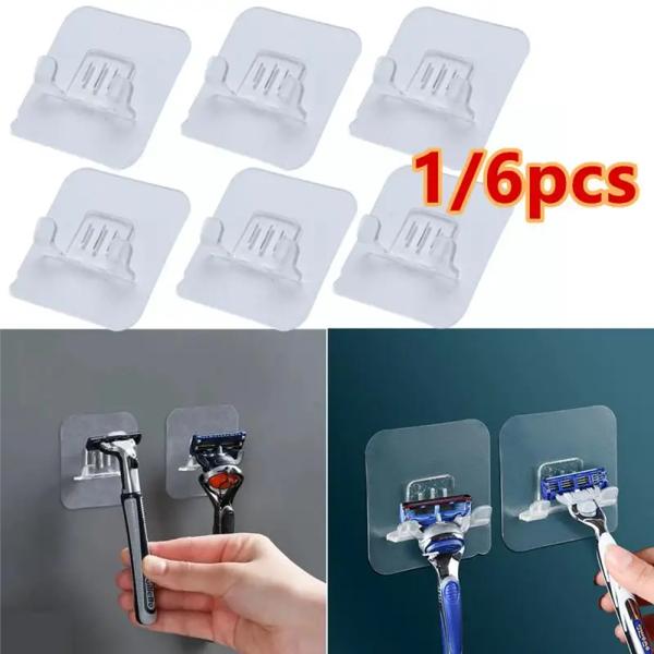 説明: 製品名: トイレ手動かみそりラック 材料: PVC Color: 透明な色 製品サイズ: 6*6cm 目的: 収納かみそり 仕様: 1.穴あけの必要がなく、壁にダメージがありません 2.インス