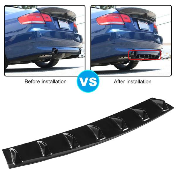 機能: このフィンディフューザーは、車両の空力性能を向上させるように設計されています。 車の抗力を約1.6% 削減し、ダウンフォースを増加させます。 高品質の輸入ABS素材で作られており、耐摩耗性と耐