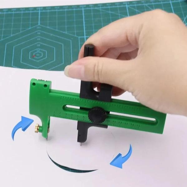 1ピースの円形カッター調整可能な布工芸品を作るための円形切削工具DIYスクラップブックアートクラフトツールサークルペーパーカッター 説明:100% 新品で高品質サイズ: 12x10cm/4.72x3.