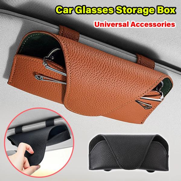 製品名: 車用メガネホルダー 素材: レザー カラー: ブラックレッドベージュグレー 設置位置: 車用サンバイザー 機能: 1.運転中にバイザー付きメガネを持ち運ぶのに便利な収納メガネ、サングラス、ほ