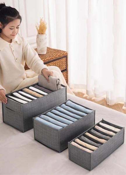 カラー: グレーサイズ: 35*17 * 12cm 7グリッド、35*24 * 17cm 7グリッド、44*25 * 20cm 9グリッド素材: 不織布パッケージ内容: 1 x収納ボックス機能:1.商