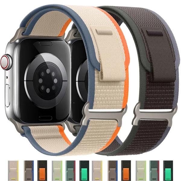 24時間以内の迅速な配達 Apple Watch用ストラップ,44mm,45mm,40mm,41mm,42mm,ナイロンブレスレット,iwatchシリーズse 8 7 6 5 3 ultra 49mm