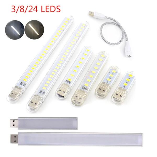 1 個ポータブルミニ 3/8/10/20/24 LED 5V USB DC ウォームホワイトランプ本読書懐中電灯ナイトライト照明コンピュータ照明用 特徴 ： コンピュータ、ラップトップ/ノートブック、