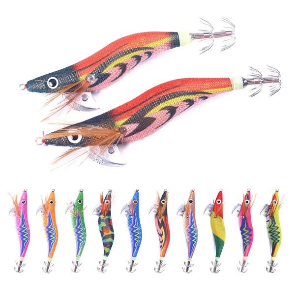 ユニークなデザイン-UVテクノロジーはイカの餌を模倣してイカのタコやより多くの魚を引き付けます。 リアルでリアルな3Dフィッシュアイとエビに似たボディは、イカのジグを本物のベイトフィッシュのようにして