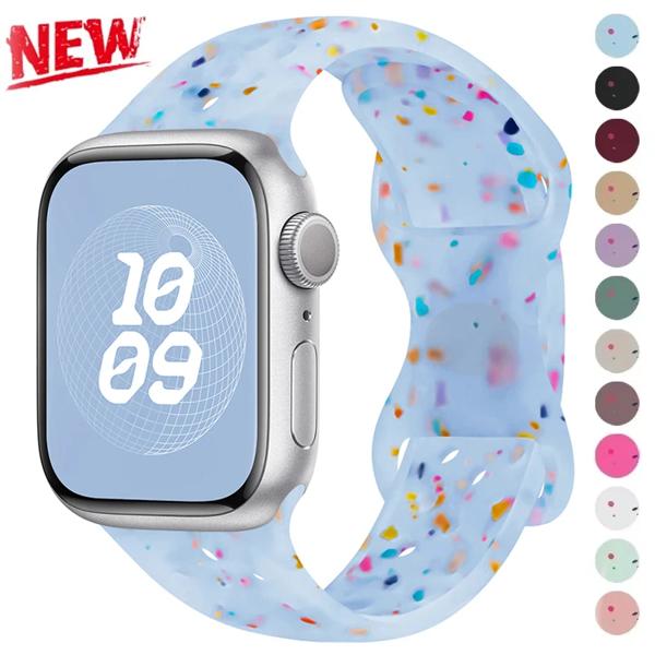 スポーツシリコンストラップ Apple watch バンド 40 ミリメートル 41 ミリメートル 45 ミリメートル 44 ミリメートル 38 49 通気性ブレスレット iwatch シリーズ 10