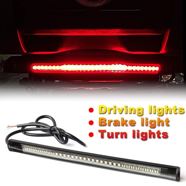ユニバーサルフレキシブルモーターサイクルライト,48個のLED,テールライト,ブレーキ,方向指示器,ナンバープレートライト 説明: 耐衝撃性と耐振動性。 長寿命、柔軟性と耐久性。 柔軟な柔らかいゴム製