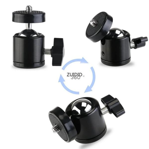 ユニバーサル1/4 スイベルミニボールヘッドネジ三脚マウント、DSLRカメラ用360度回転マウントベースアダプターHTCVive三脚一脚カムコーダーライトスタンド 1.このボールヘッドは持ち運びと取り