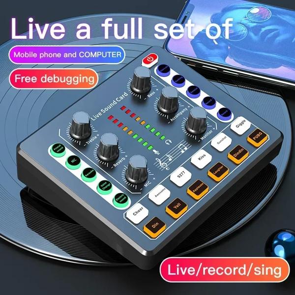 Xlrマイクインターフェースを備えたゲーミングオーディオミキサー ストリーミング 4チャンネル rgb ゲーム音声 ポッドキャスト アンプ sc
