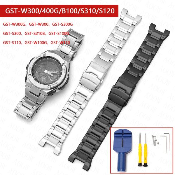 ステンレス鋼の時計のハート,カシオgショックGST-W300 /400g/b100/210 s100d/s110d/w110,金属アクセサリー 1.100% 真新しい高品質。 2.挿入と取り外しが簡単