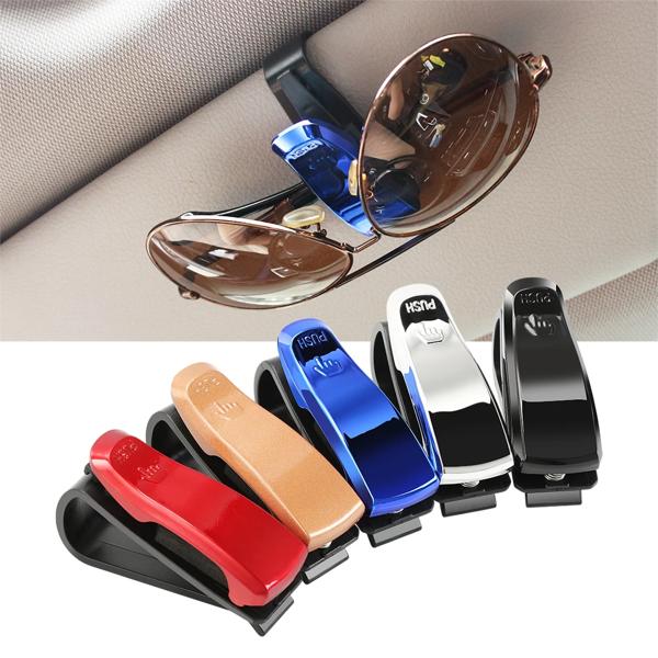 Fitment: ユニバーサル カラー: ブラック; シルバー; レッド; ブルー; ゴールド サイズ: 7cm * 2.5cm 材料: ABSプラスチック 構成: 車の眼鏡ホルダークリップ1個 機能
