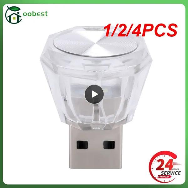 USBカーランプ,ワイヤレスフラッシュ,カラー,装飾ライト,常夜灯,モバイルコンピューター電源,1,2,または4ユニット 説明: 製品名: USBナイトライト 製品サイズ: 30*20mm 製品重量: