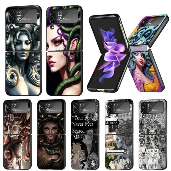 Medusa-Samsung用の折りたたみ式携帯電話ケース,互換性のあるモデル4 3 5g,flip4,黒,ギリシャ神話,耐衝撃性 説明 1) 耐久性のあるソフトシリコン製の真新しい高品質。 2) 高
