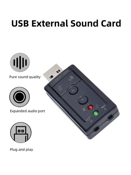USB サウンドカード外部ミニサウンドカード USB サウンドカードオーディオインターフェイス USB サウンドカード高品質 USB に 3.5 ミリメートルインターフェイスステレオ 説明: - US