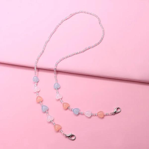Fashion Glasses Lanyard for Children Beaded Sunglasses Chain Lovely Heart Mask Strap Neck Cord Eyewe