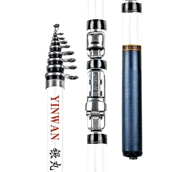 ポータブル伸縮式釣り竿,4.2m-2.1m,白いスピニングシーポール,ボート釣り道具,5層frpカーボンファイバー旅行 プロダクト機能: Name: トラベルポータブル伸縮式釣り竿 用途: 1.5〜3