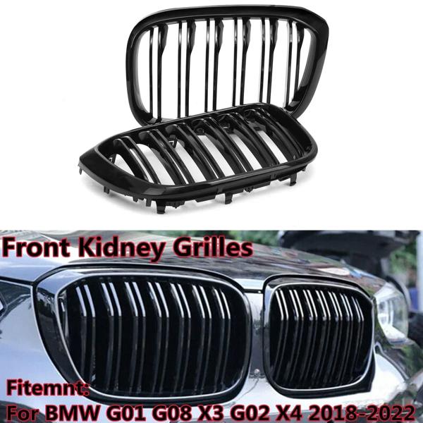 BMW G01 G08 X3 G02 X4 2018-2022 フロントバンパーアッパーグリルグリルグロスブラック Fitment: BMW G01 G08 X3 G02 X4 2018-2022用 