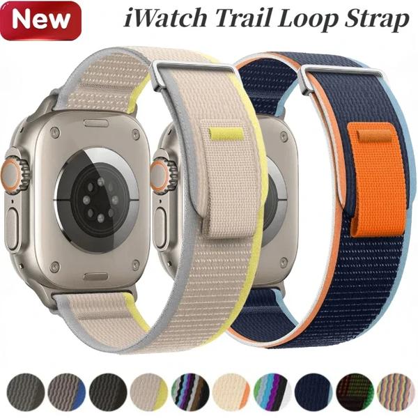 Hignに関係する化学物質:なし 多用性があるブランド:リンゴ モデル番号:For Apple watch Trail Loop Strap 留め金タイプ:Nylon Loop 条件:新しくて、ラベル